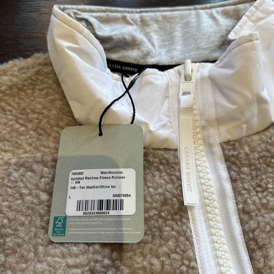 Authentic Canada Goose Kelowna Fleece Half Zip Jacket Tan Heathe - photo 3