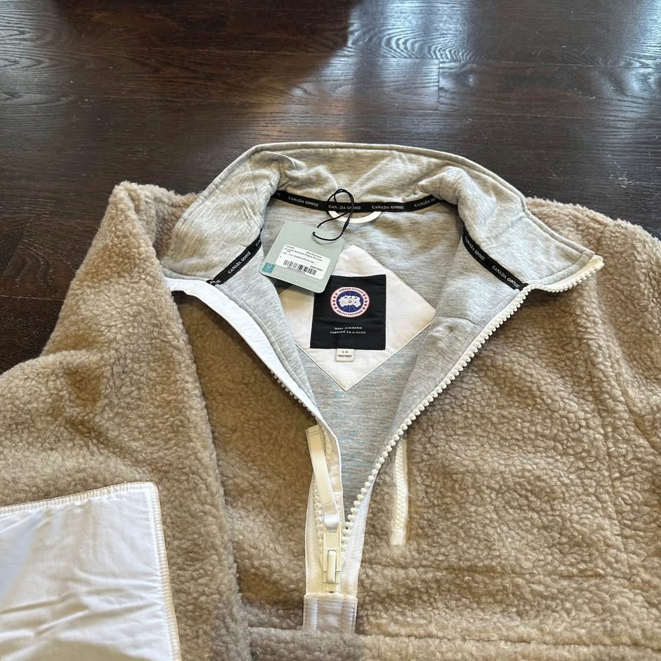 Authentic Canada Goose Kelowna Fleece Half Zip Jacket Tan Heathe - photo 4