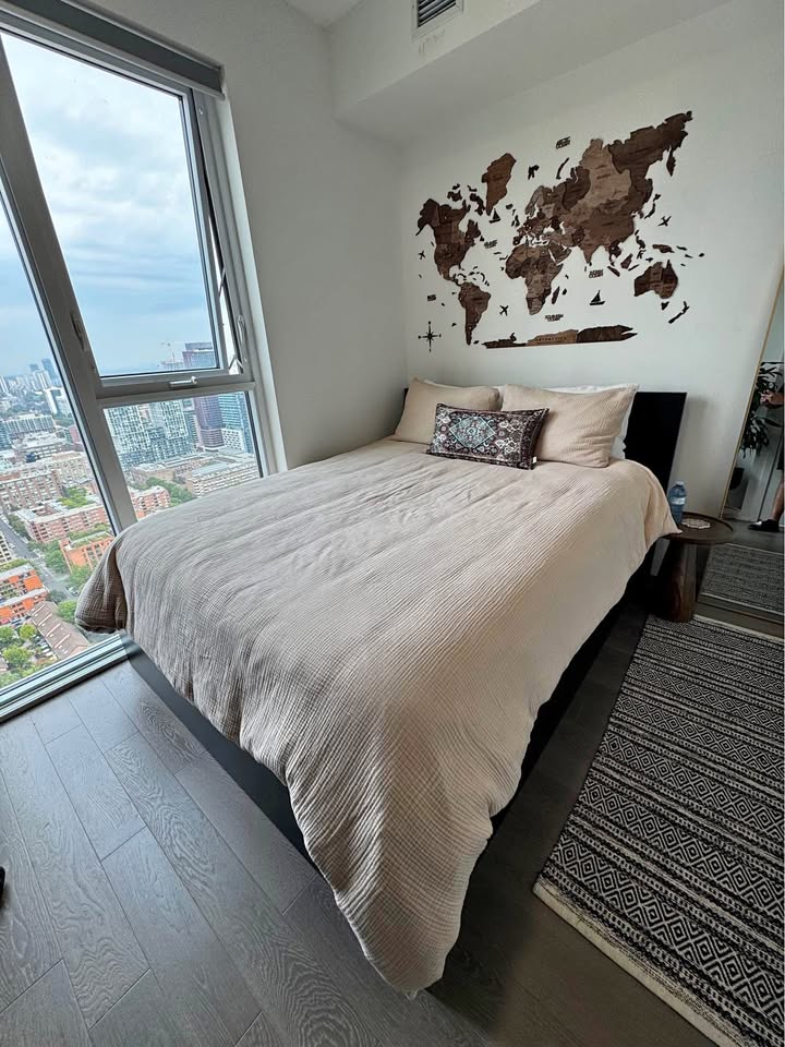 IKEA MALM Storage Queen Bed Frame + Zinus Memory Foam Mattress