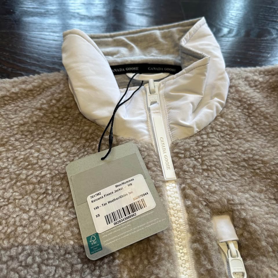 Authentic Canada Goose Kelowna Fleece Full Zip Up Jacket Tan - photo 3