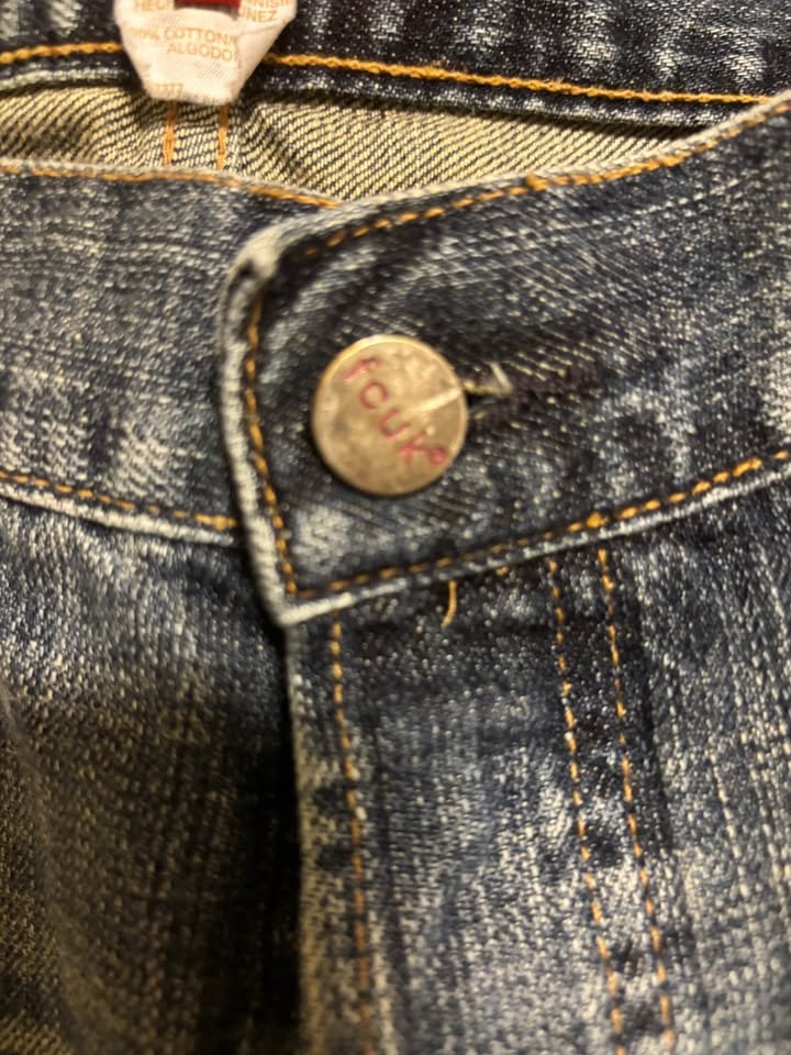 Vintage FCUK Flared Slim Fit Button Up Jeans Size 32 - photo 2