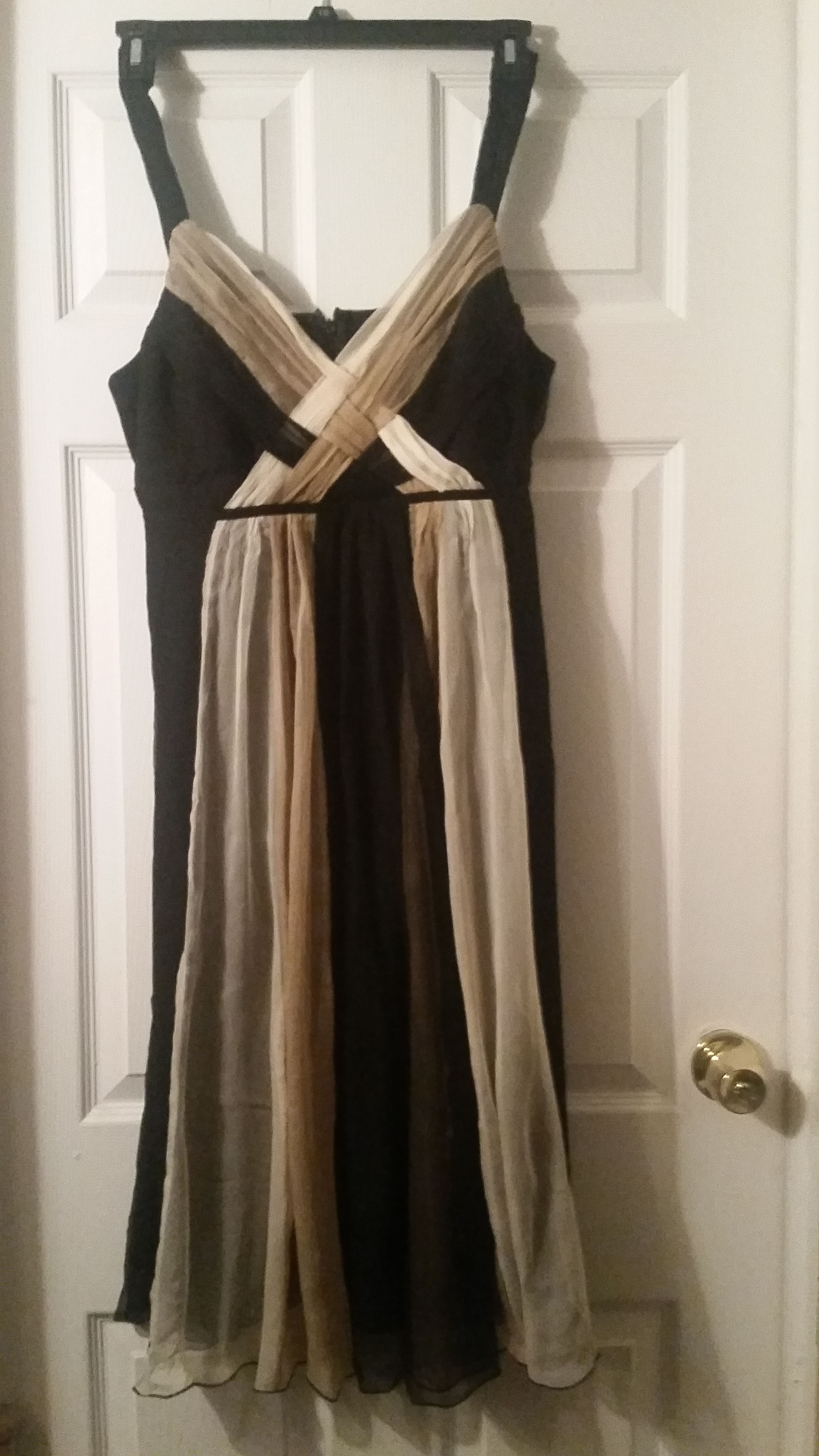 Black and cream soft flowing dress (NEW)
