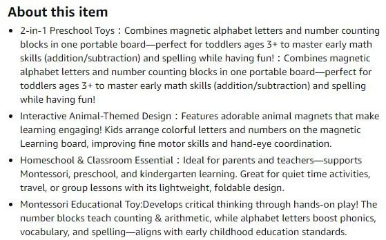 New~2 in 1- Montessori Math & Spelling, Magnetic Board image indicator(4)