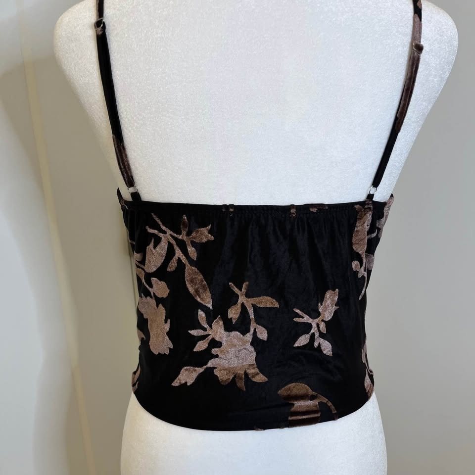 Forever 21 Black/Mauve Floral Bustier Top - Size M - photo 3