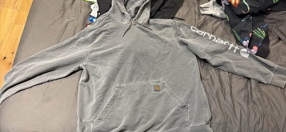Grey Carhartt Hoodie Size Large Relaxed Fit