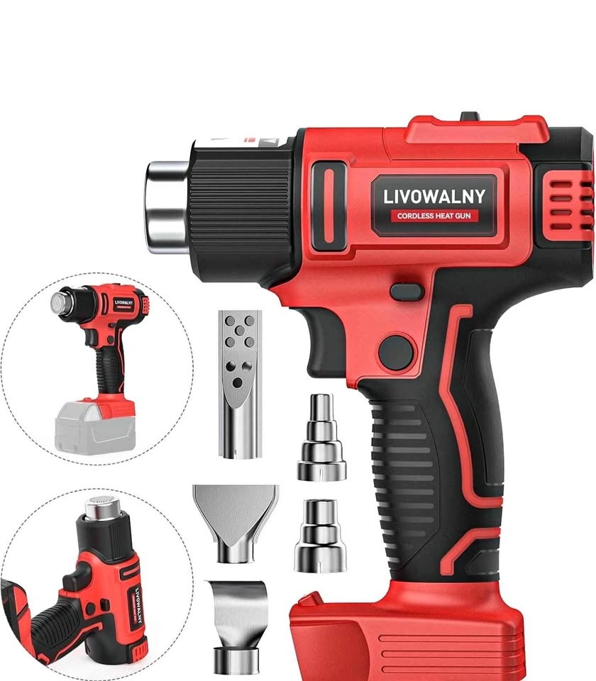 LIVOWALNY Cordless Heat Gun + Nozzles (Milwaukee 18V compatible)