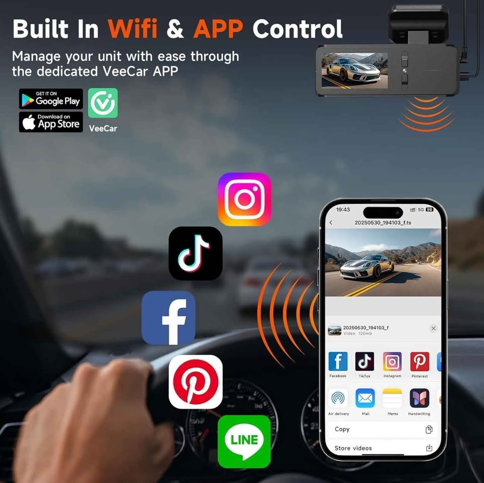 New 4K Dual Dash Cam with WiFi + Rear Cam - photo 4