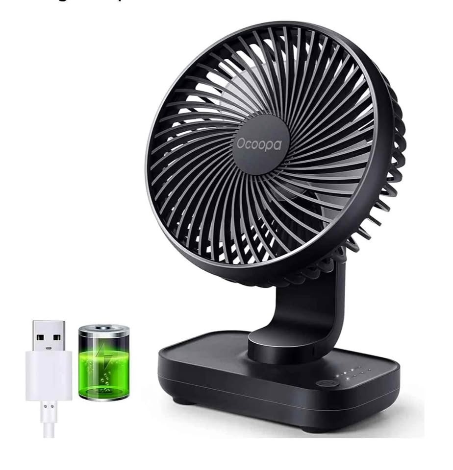 OCOOPA Small Desk Fan, 4000mAh Rechargeable USB Fan