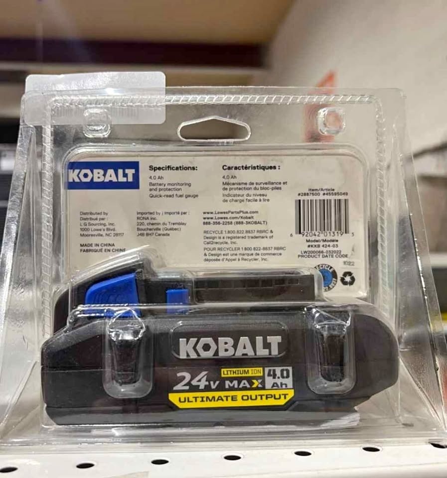 Kobalt 24V Max 4.0 Ah Lithium-Ion Battery