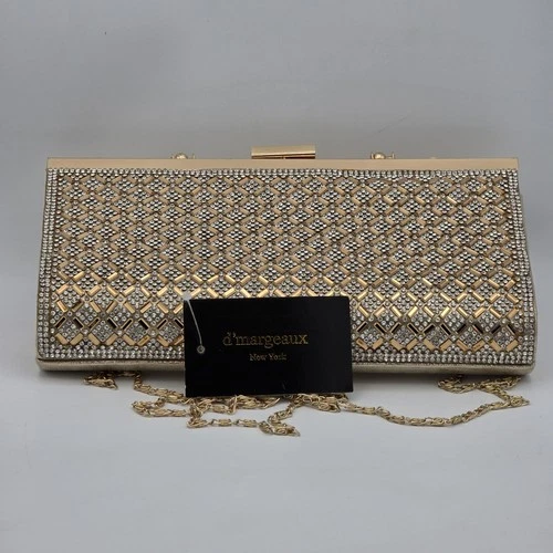 D'Margeaux Geometric Sparkle Clutch With Gold Finish - photo 2