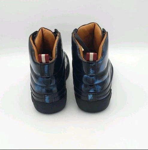 BALLY Etra Brushed Leather High-Top Sneakers Retro. Size 10 - photo 5