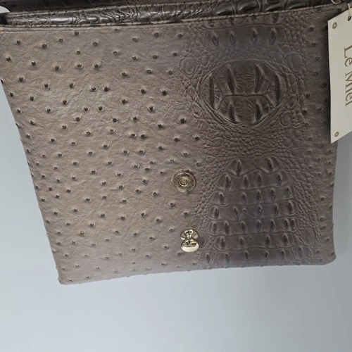 Le Miel Vegan Leather Crossbody Bag Ostrich And Crocodile Emboss - photo 3