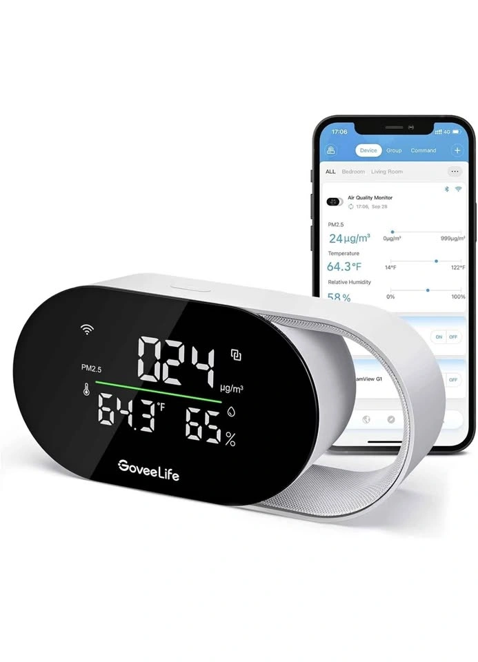 GoveeLife Smart Air Quality Monitor PM2.5 Temp Humidity Clock