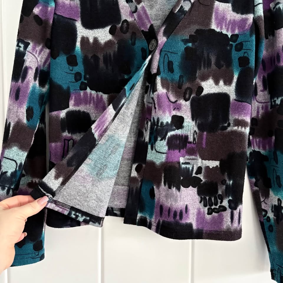 Gilmour Size Small Statement Art to Wear Cardigan Colourful Arts - photo 3