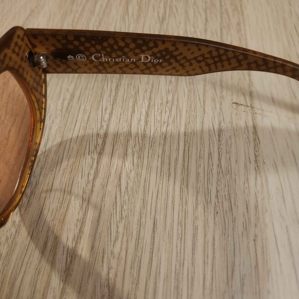 Rare Vintage Christian Dior 60 55 15 Sunglasses 1980s Gold Leaf - photo 3