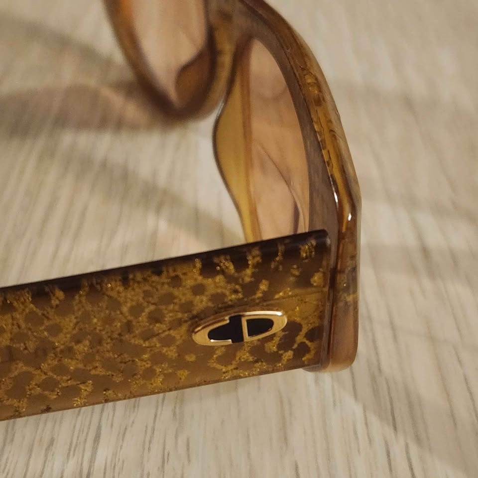 Rare Vintage Christian Dior 60 55 15 Sunglasses 1980s Gold Leaf - photo 5