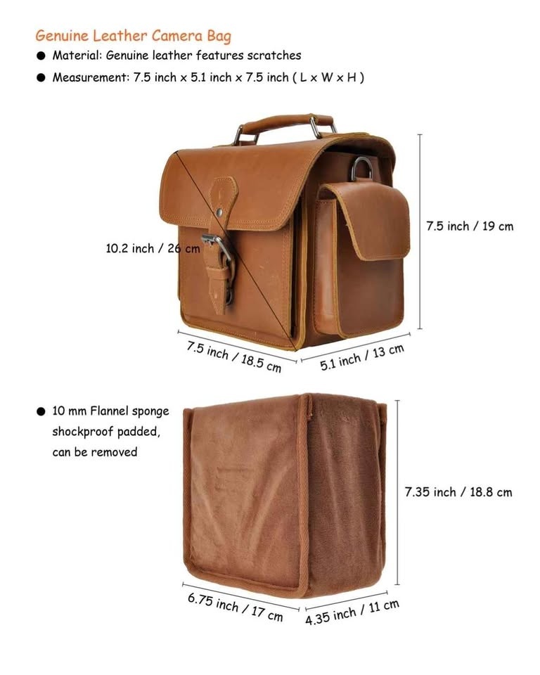 100% Genuine Leather DSLR Camera Bag (Brand New) - photo 3