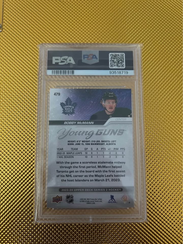 2023-24 Bobby McMann Young Guns PSA 10 - photo 2