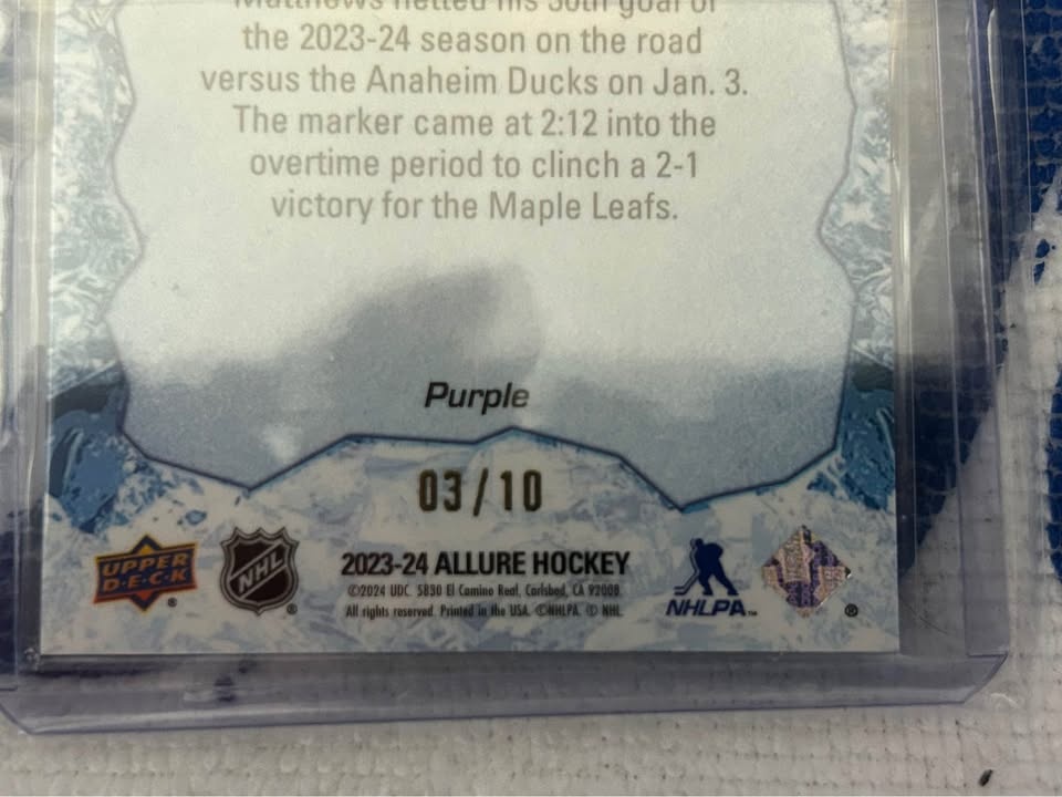 Auston Matthews Purple Iced Breakaway /10 - photo 3
