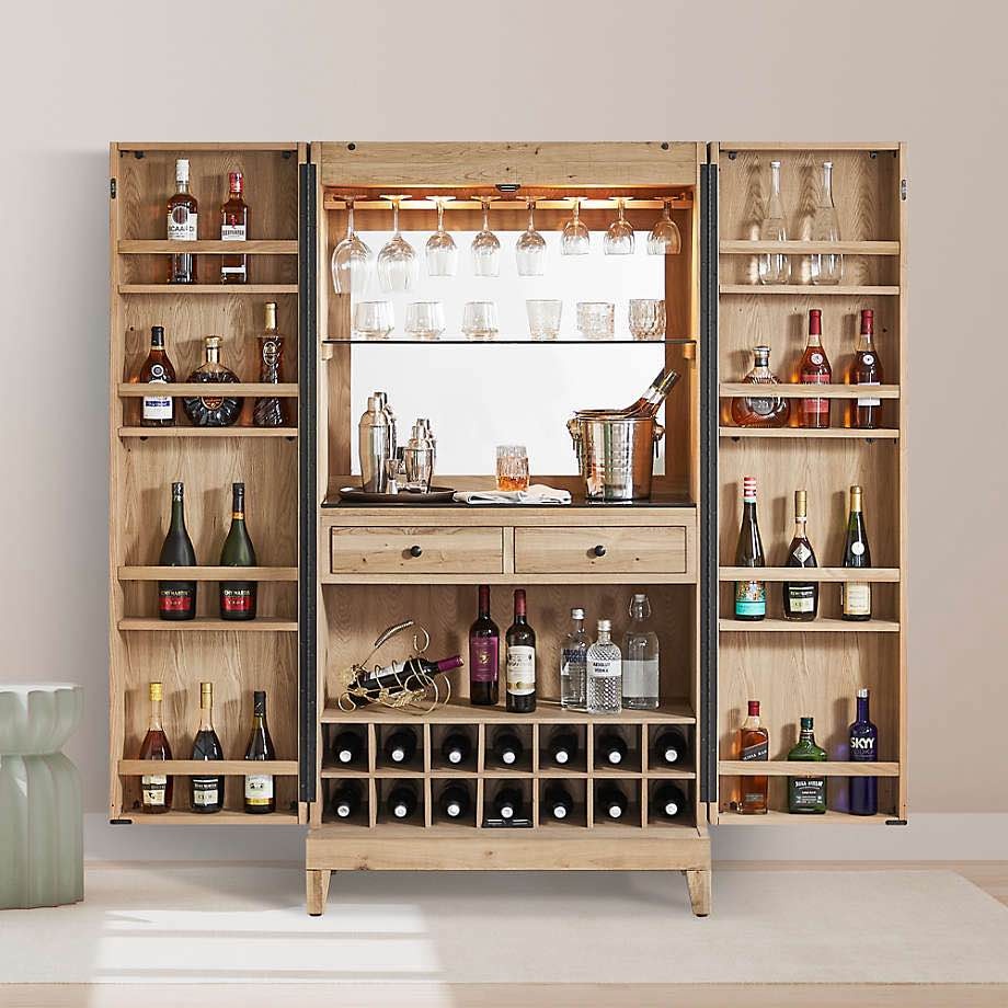 Crate & Barrel Wallace Large Oak Bar Cabinet - photo 3