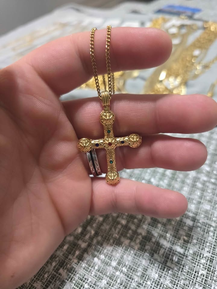 18k Gold Plated Pendant with Real Emerald - photo 2