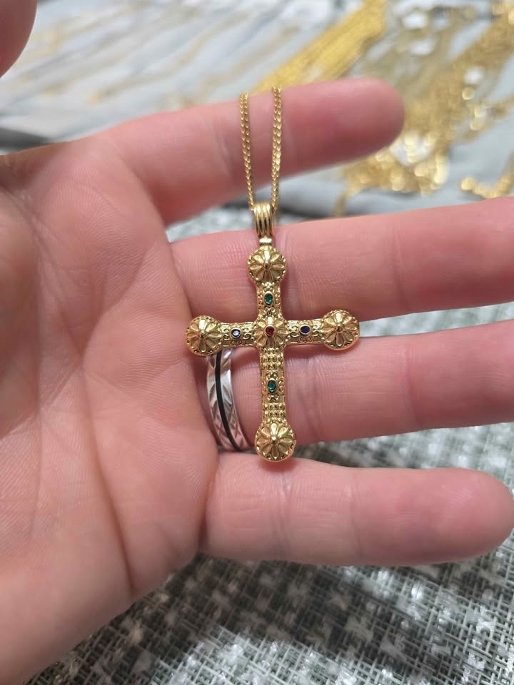 18k Gold Plated Pendant with Real Emerald - photo 3