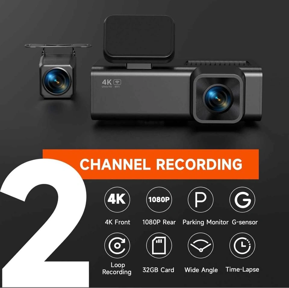 New 4K Dual Dash Cam with WiFi + Rear Cam - photo 2