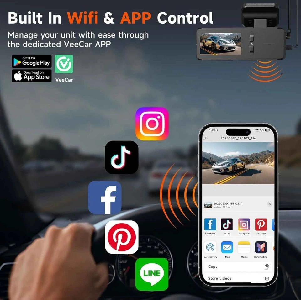 New 4K Dual Dash Cam with WiFi + Rear Cam - photo 4