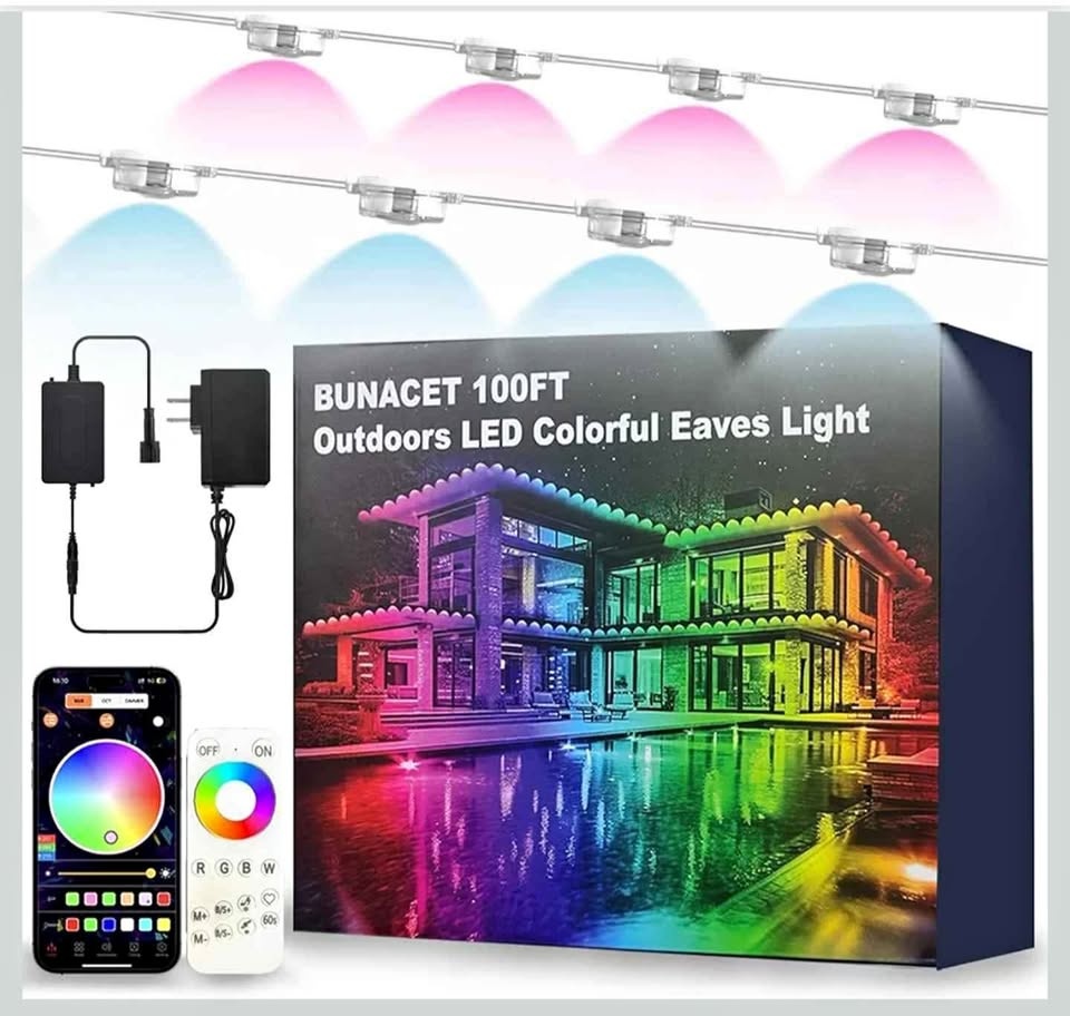 100FT Permanent Outdoor RGB Lights - IP67 Waterproof