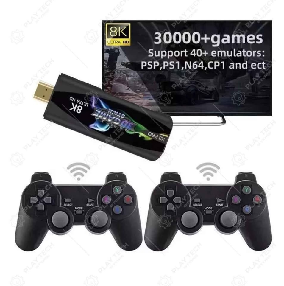 Game Stick X3 Pro 8K Console, 64GB, 50,000 Games, 2 Wireless Con - photo 2