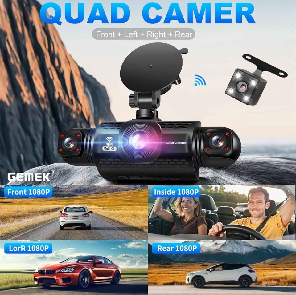 GEMEK Quad Dash Cam 4-Channel Car Camera System - photo 3