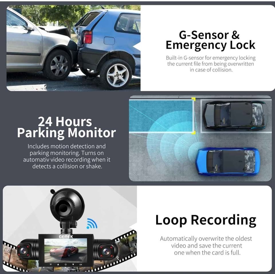 GEMEK Quad Dash Cam 4-Channel Car Camera System - photo 5