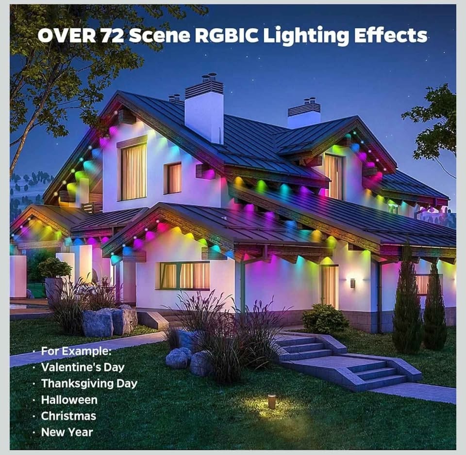 Permanent Outdoor Lights, 100ft, 72 LED Eaves Lights, Smart RGB - photo 3
