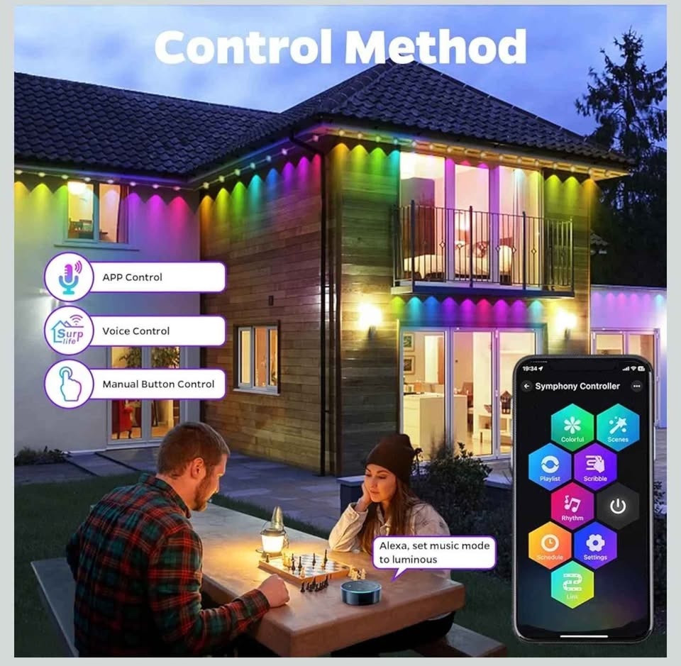 Permanent Outdoor Lights, 100ft, 72 LED Eaves Lights, Smart RGB - photo 4
