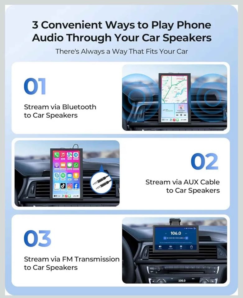 Krunia 7 inch Wireless Carplay Android Auto Screen - photo 5