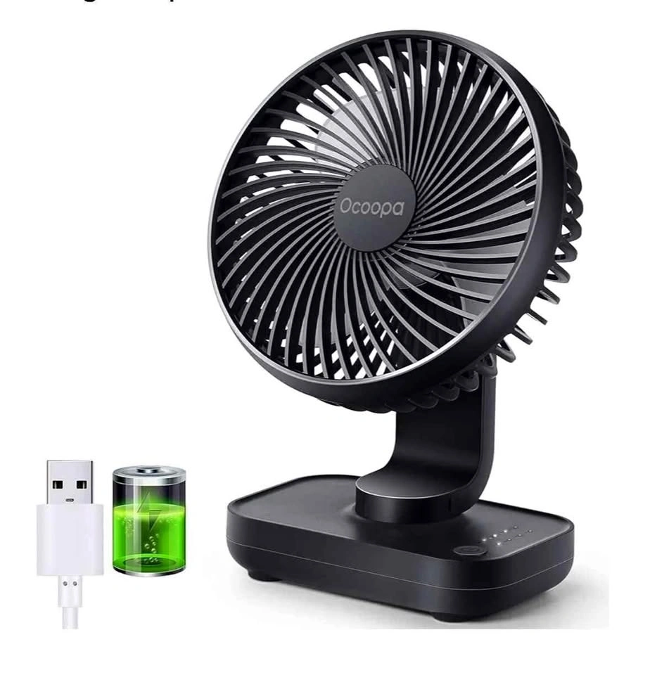 OCOOPA Small Desk Fan, 4000mAh Rechargeable USB Fan