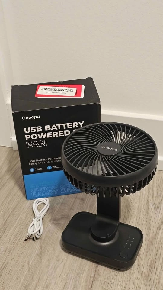 OCOOPA Small Desk Fan, 4000mAh Rechargeable USB Fan - photo 4