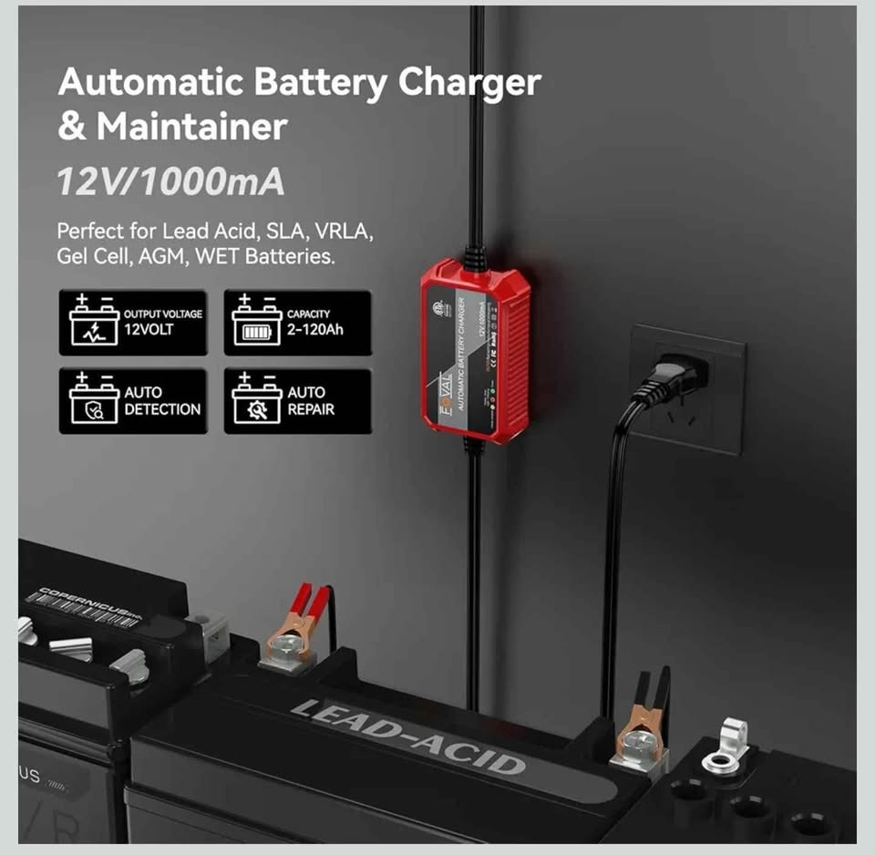 Foval Automatic Trickle Battery Charger 12V 1000mA - photo 4
