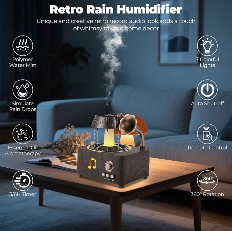 Raindrop Humidifier, Vintage Record Diffuser - photo 3