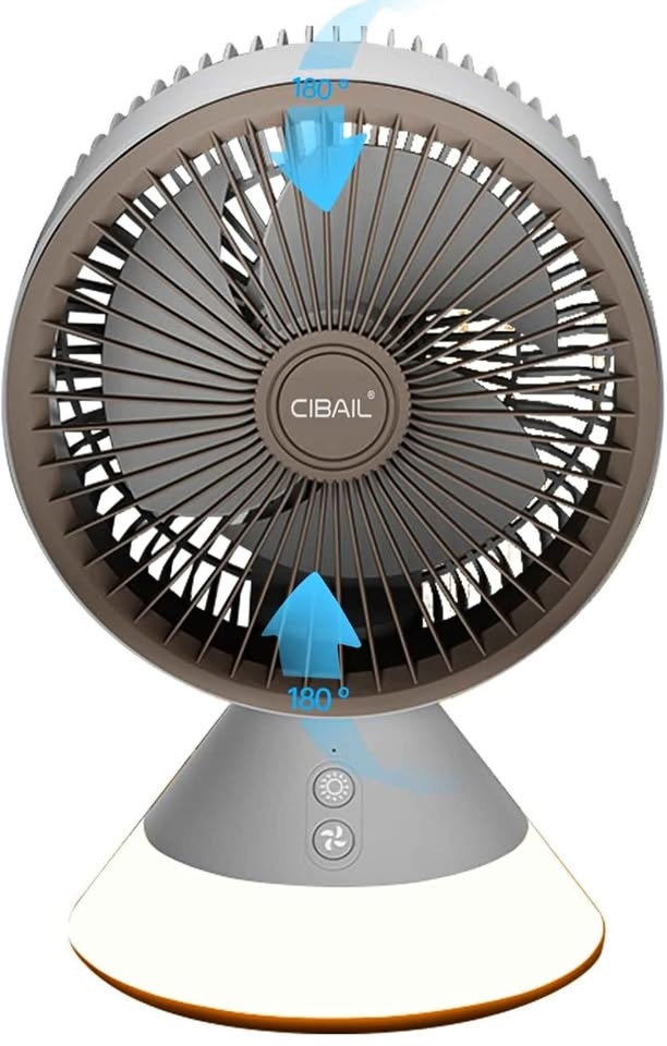 Small Desk Fan 10 Inch, USB-C Rechargeable, 3 Speed