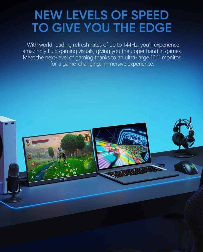 ARZOPA 16.1'' 144Hz Portable Gaming Monitor - photo 2