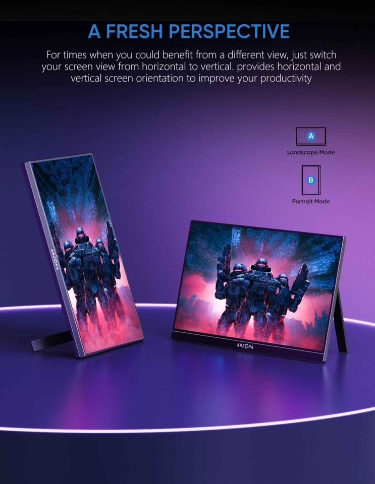 ARZOPA 16.1'' 144Hz Portable Gaming Monitor - photo 4