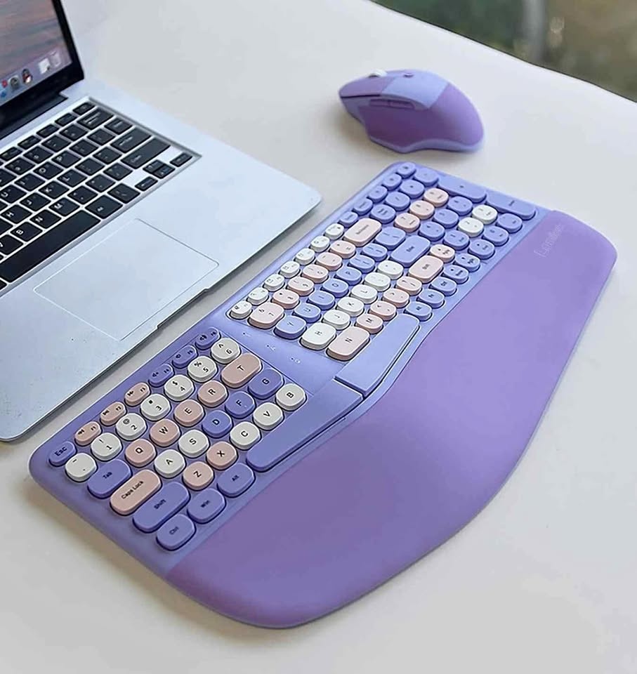 Lomiluskr Wireless Ergonomic Keyboard and Mouse Combo