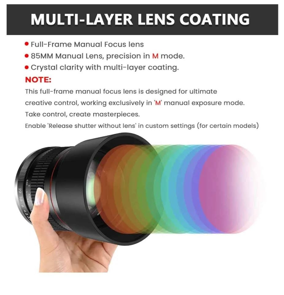 Lighdow 85mm f/1.8 Portrait Lens for Canon EOS - Open Box - photo 3