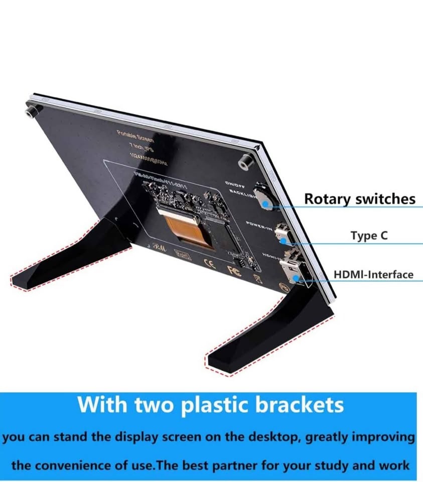 GeeekPi 7" Screen for Raspberry Pi (1024x600 IPS LCD) - photo 3