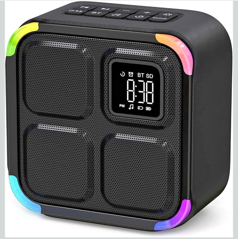 APUZOM Portable Bluetooth Speaker with Alarm Clock