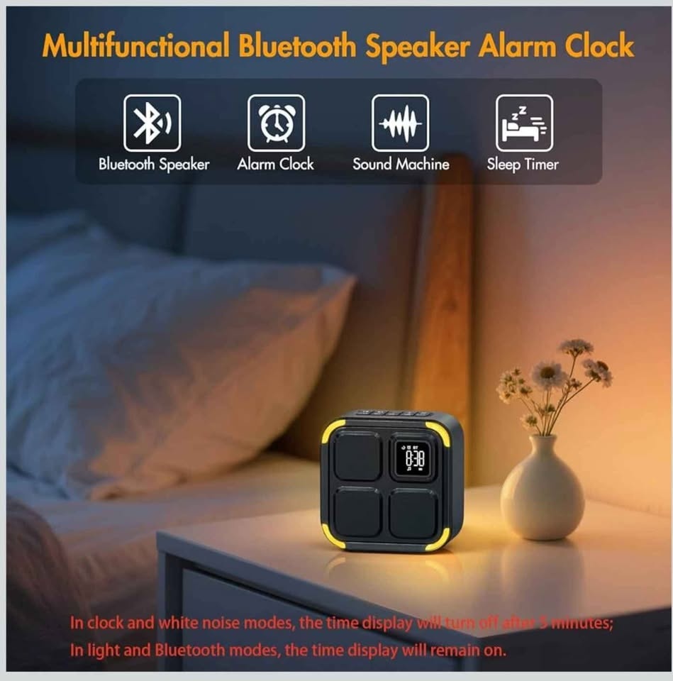APUZOM Portable Bluetooth Speaker with Alarm Clock - photo 2