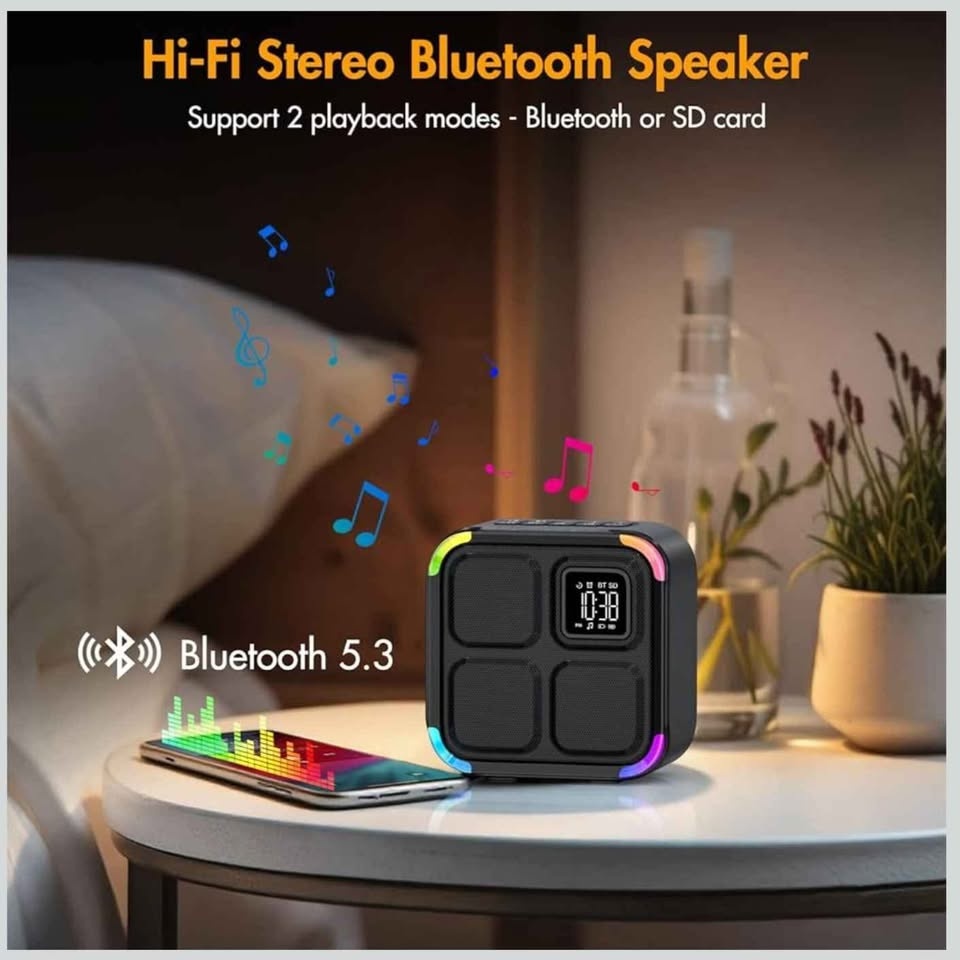 APUZOM Portable Bluetooth Speaker with Alarm Clock - photo 4
