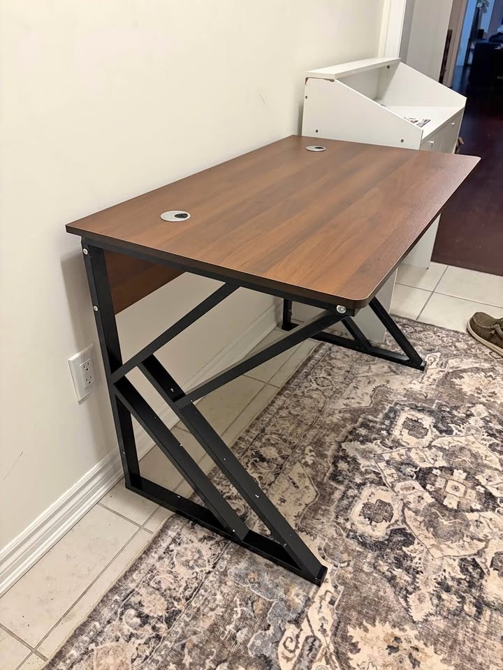 Black and Walnut Computer Desk