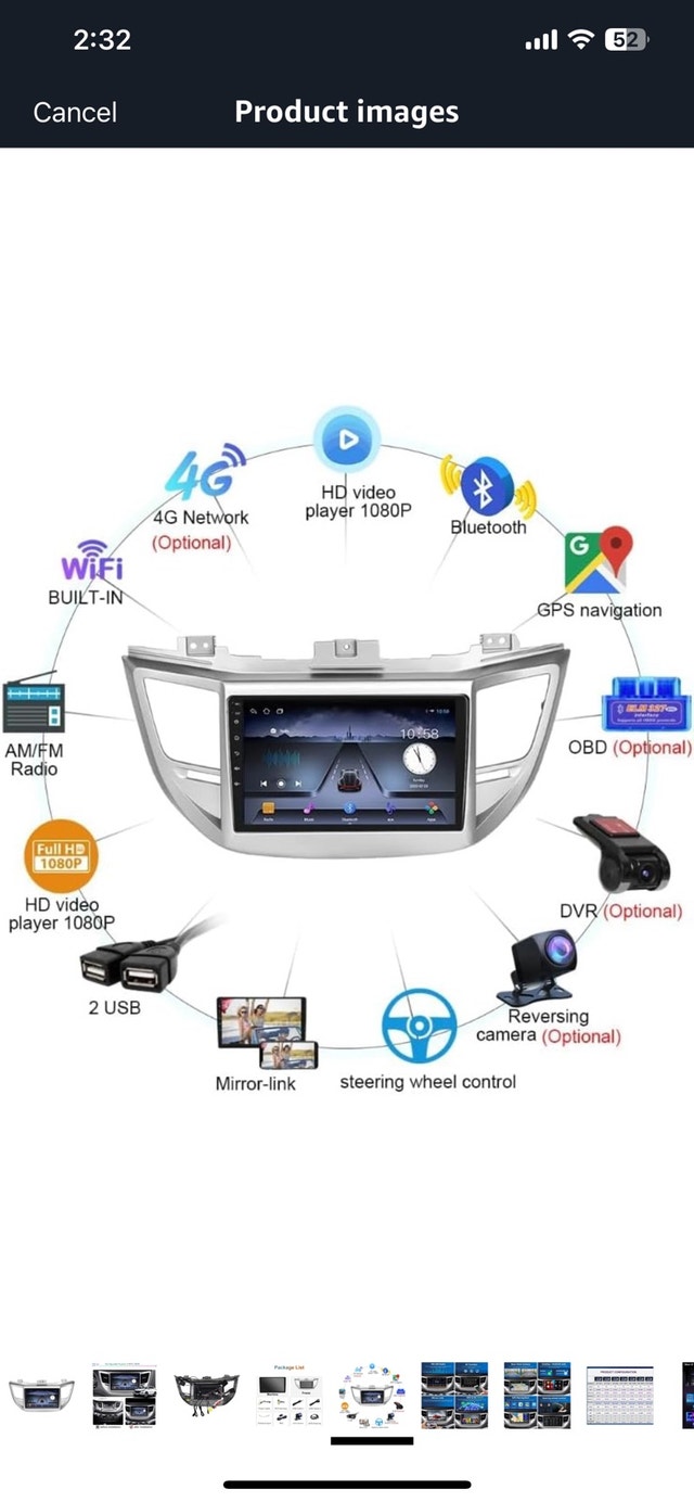 YMT Android Car Media Player Hyundai Tucson 3 2015-2018